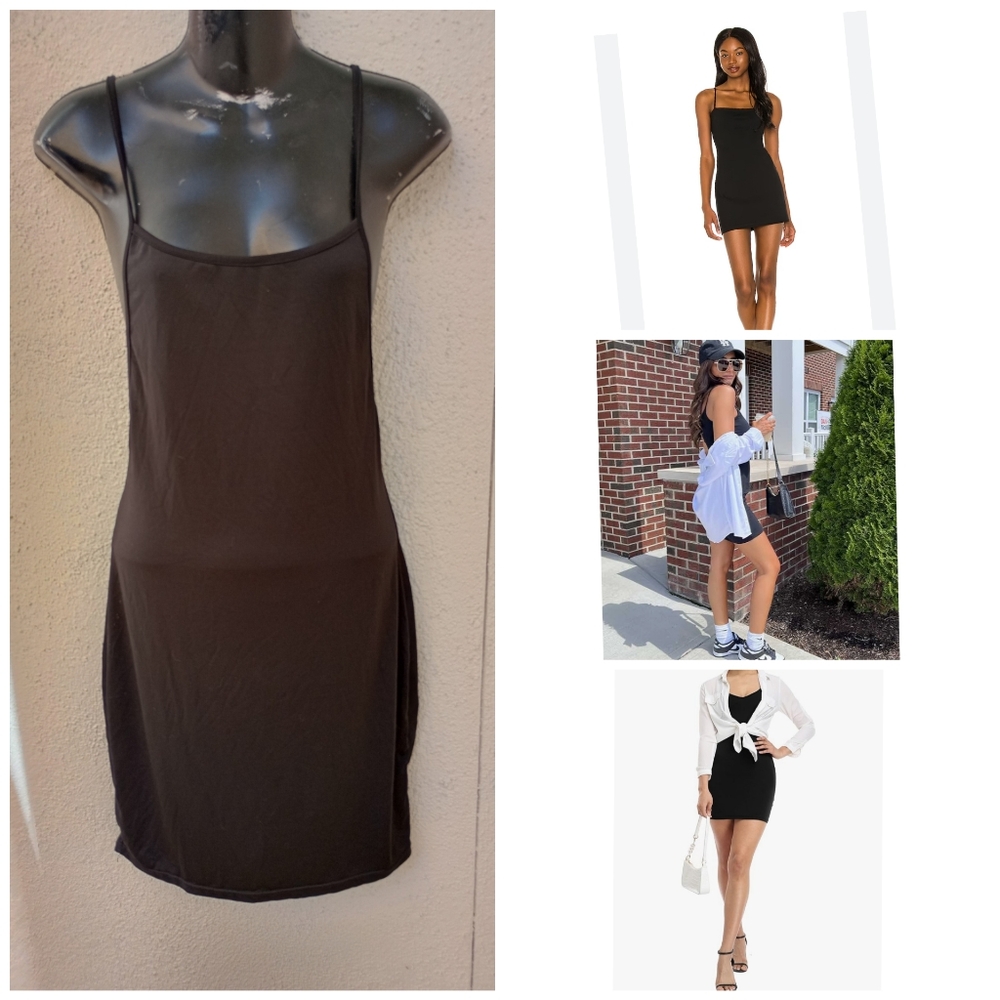 HyX Black Slip Dress Sexy Flirty Indie Sleaze Streetwear Witchy Casual Party